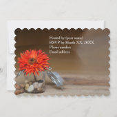 Orange Blume in Mason Jar Probe Abendessen Einladung (Rückseite)