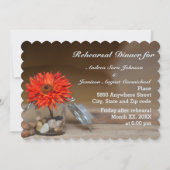 Orange Blume in Mason Jar Probe Abendessen Einladung (Vorderseite)