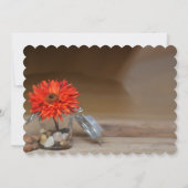 Orange Blume in Mason Jar Save the Date Einladung (Rückseite)