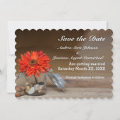 Orange Blume in Mason Jar Save the Date Einladung (Vorderseite)