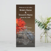Orange Blume in Mason Jar Wedding Programm (Stehend Vorderseite)