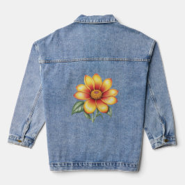 Orange Blume Jeansjacke