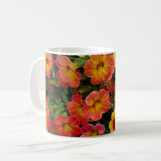 Orange Blume Kaffeetasse (Vorderseite Links)