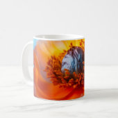 Orange Blume Kaffeetasse (Vorderseite Links)