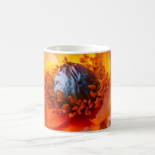 Orange Blume Kaffeetasse (Mittel)