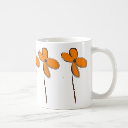 Orange Blume Kaffeetasse (Rechts)