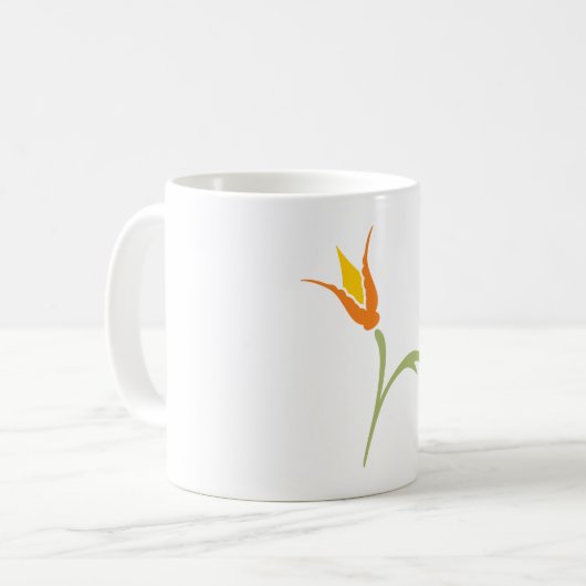 Orange Blume Kaffeetasse (Vorderseite Links)