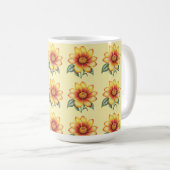 Orange Blume Kaffeetasse (VorderseiteRechts)
