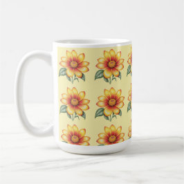 Orange Blume Kaffeetasse