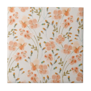 Orange Blume Keramik Tile Fliese