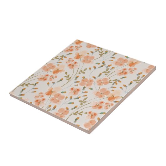 Orange Blume Keramik Tile Fliese (Seite)
