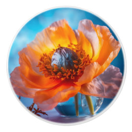 Orange Blume Keramikknauf