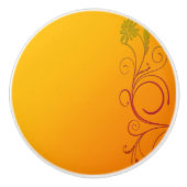 Orange Blume Keramikknauf (Vorderseite)