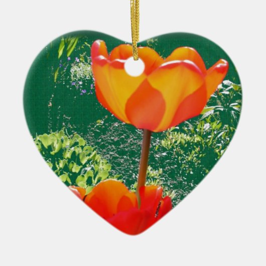Orange Blume Keramikornament (Vorne)