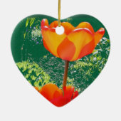 Orange Blume Keramikornament (Hinten)