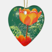 Orange Blume Keramikornament (Links)