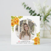 Orange-Blume-Klasse des Abschluss-Fotos 2025 Ankündigung (Stehend Vorderseite)