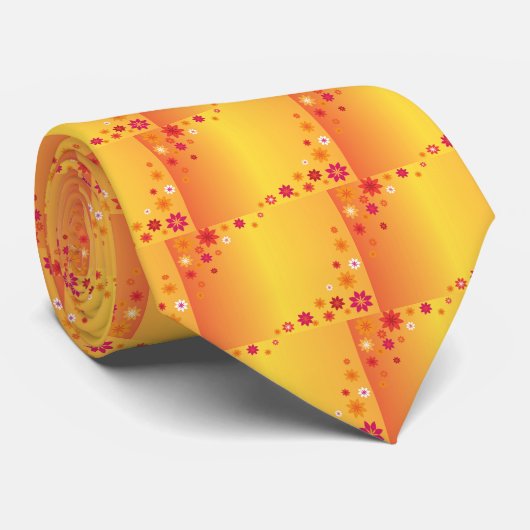 Orange Blume Krawatte (Gerollt)