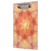 Orange Blume Lace Petals Paint Monogram Klemmbrett (Links)