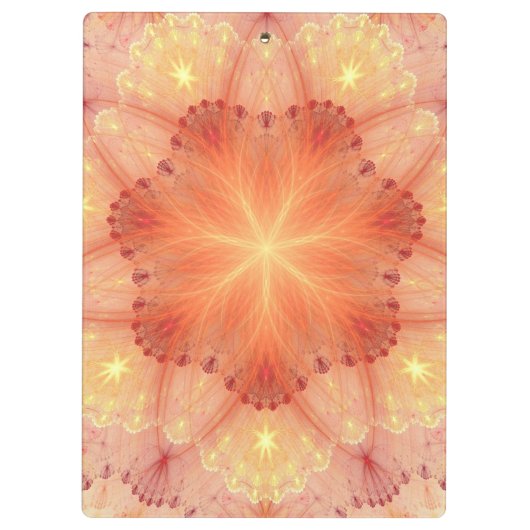 Orange Blume Lace Petals Paint Monogram Klemmbrett (Rückseite)