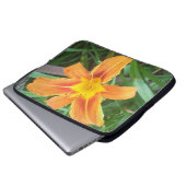 Orange Blume Laptopschutzhülle (Vorne Knopf)
