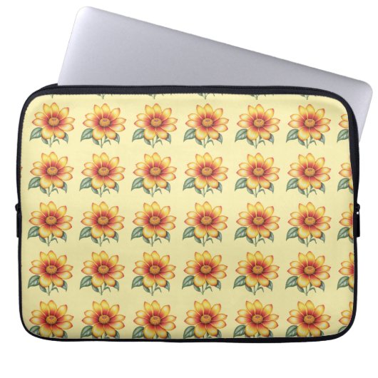 Orange Blume Laptopschutzhülle (Vorderseite)
