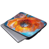 Orange Blume Laptopschutzhülle (Vorne Knopf)