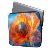 Orange Blume Laptopschutzhülle (Vorderseite Links)
