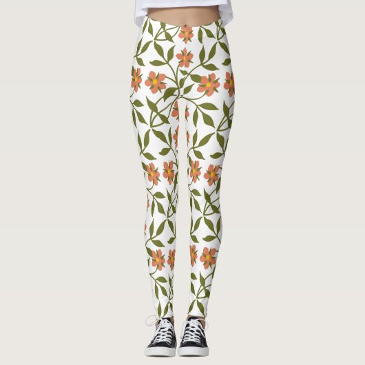 ORANGE-BLUME LEGGINGS (Vorderseite)