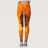 Orange Blume Leggings (Vorderseite)