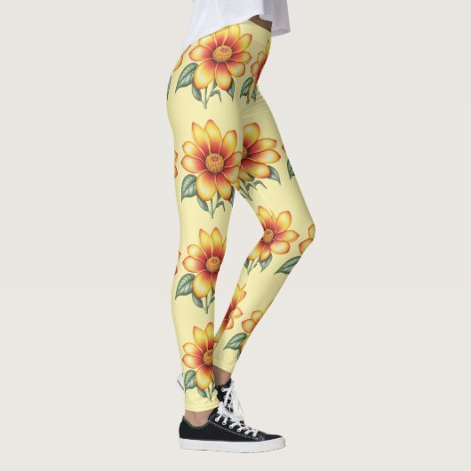 Orange Blume Leggings (Rechts)