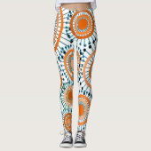 Orange Blume Leggings (Vorderseite)