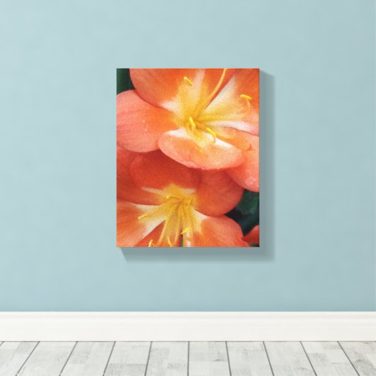 Orange Blume Leinwanddruck (Insitu (Holzboden))