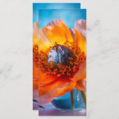 Orange Blume Lesezeichen Menükarte (Vorne/Hinten)