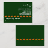 Orange Blume Line - Dunkelgrün Visitenkarte (Vorne/Hinten)