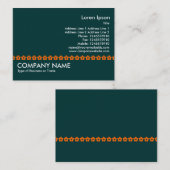 Orange Blume Line - Dunkle Jade Green Visitenkarte (Vorne/Hinten)