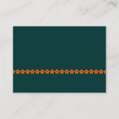 Orange Blume Line - Dunkle Jade Green Visitenkarte (Rückseite)