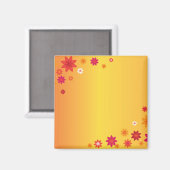 Orange Blume Magnet (Vorderseite/Rückseite)