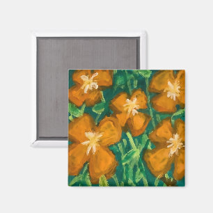Orange Blume Magnet