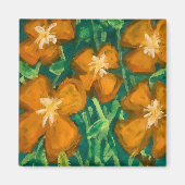 Orange Blume Magnet (Vorne)