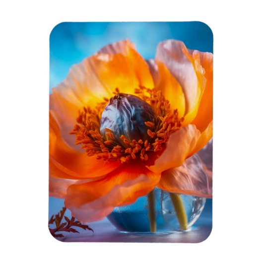 Orange Blume Magnet (Vertikal)