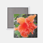 Orange Blume Magnet (Vorderseite/Rückseite)