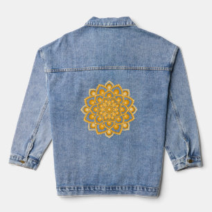Orange Blume Mandala Jeansjacke