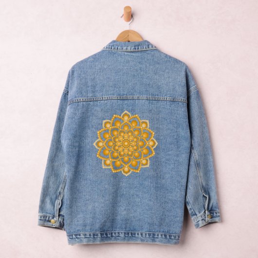 Orange Blume Mandala Jeansjacke (Hangar)
