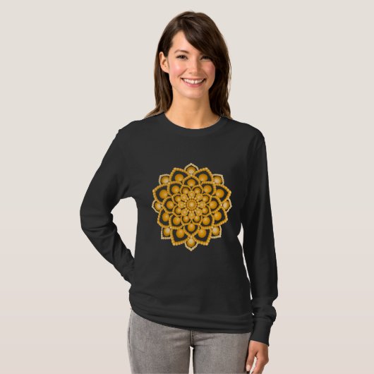 Orange Blume Mandala T-Shirt (Vorne ganz)