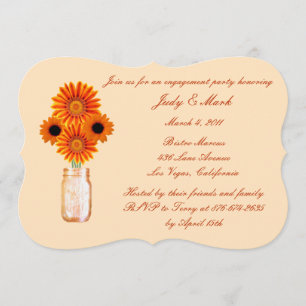 Orange Blume Mason Jar Engagement Party einladen Einladung