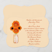 Orange Blume Mason Jar Hochzeitseinladung Einladung (Vorne/Hinten)