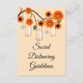 Orange Blume Mason Jar Sicherheitsmaßnahmen Begleitkarte (Vorderseite)