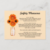 Orange Blume Mason Jar Sicherheitsmaßnahmen Begleitkarte (Vorderseite)