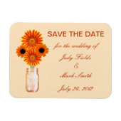 Orange Blume Mason Jar speichern das Datumsfenster Magnet (Horizontal)